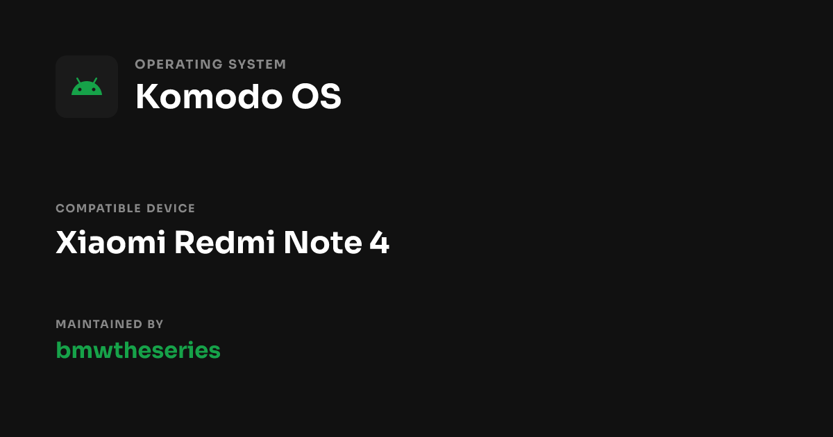 Xiaomi Mido Device Downloads - Komodo OS